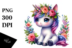 Vibrant Baby Unicorn Drawing, Transparent PNG Product Image 1