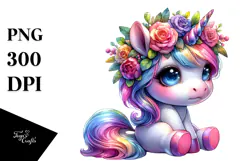 Vibrant Baby Unicorn Drawing, Transparent PNG Product Image 1