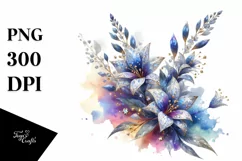 Shiny Watercolor Lobelia Diamond Golden Product Image 3