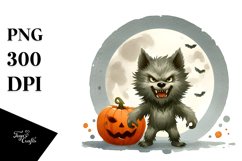 Funny Halloween Werewolf Clipart Product Image 1