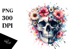 Cute Skull Made of Splashes PNG Product Image 1