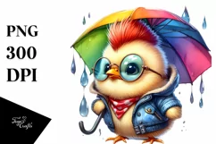 Cute Baby Chicken Playing PNG Product Image 3