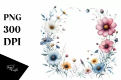 Vibrant Wild Flowers | Sublimation | Clipart Product Image 1