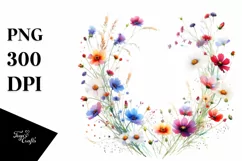 Vibrant Wild Flowers | Sublimation | Clipart Product Image 3