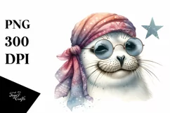 Funny Cute Seal with Silk Scarf | White Background Product Image 3