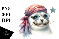 Funny Cute Seal with Silk Scarf | White Background Product Image 1