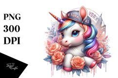 Baby Unicorn in New York Club PNG Product Image 3