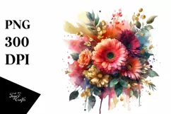 Vibrant Gold Foil Floral Abstract Bouquet Product Image 3