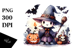 A Washed Retro Halloween Warlock PNG Product Image 1