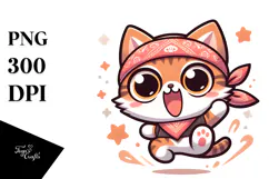 Ridiculously Cute Cartoon Cat PNG Product Image 1