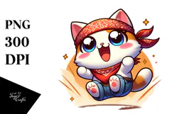 Ridiculously Cute Cartoon Cat PNG Product Image 1