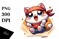 Ridiculously Cute Cartoon Cat PNG Product Image 1