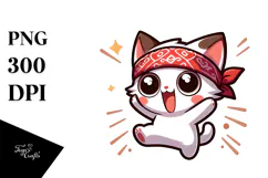 Ridiculously Cute Cartoon Cat PNG Product Image 1