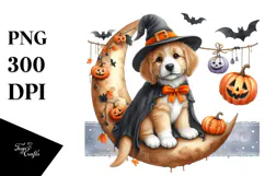 Puppy in Halloween Costume PNG Product Image 1