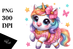 Baby Unicorn with Hambo Attire, Transparent PNG Product Image 1