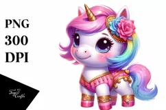 Baby Unicorn in Hambo Dancer Attire PNG Product Image 1