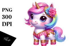 Baby Unicorn in Hambo Dancer Attire PNG Product Image 1
