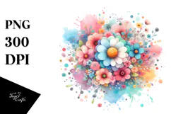 Cute Flower Painting PNG Product Image 1