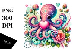 Adorned Octopus Heart PNG Product Image 1