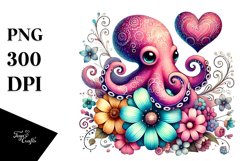 Adorned Octopus Heart PNG Product Image 1