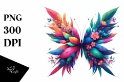 Vibrant Watercolor Butterfly PNG Product Image 1