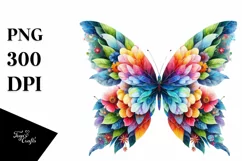 Vibrant Watercolor Butterfly PNG Product Image 3