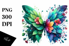 Vibrant Watercolor Butterfly PNG Product Image 3