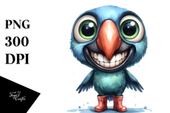 Expressive Parrot Rain Boots Watercolor Clipart Product Image 1