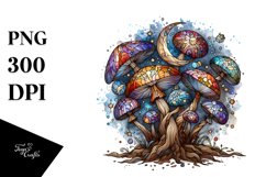 Wooden Small Stained Mystical Celestial Mushroom Watercolor Product Image 3