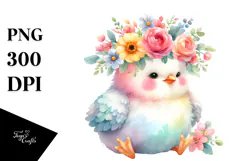 Cute Chicken Pastel Colors Watercolor | Clipart Product Image 1