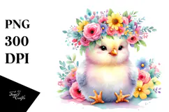 Cute Chicken Pastel Colors Watercolor | Clipart Product Image 1