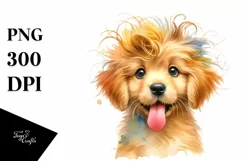 Watercolor Golden Retriever PNG Product Image 1