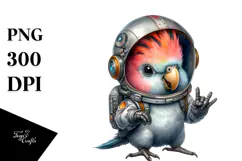 Energetic Baby Parrot with Rocker Look PNG Product Image 1