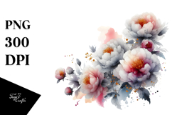 Colorful Peonies, Transparent PNG Product Image 1