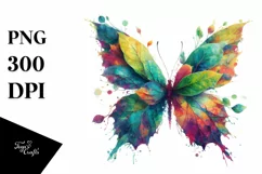 Vibrant Watercolor Butterfly PNG Product Image 3