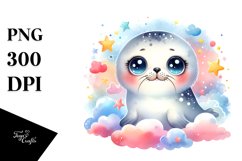 Baby Ringed Seal Stars Clouds Product Image 1