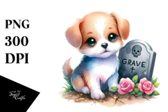 Simple Vibrant Baby Dog with Grave | Clipart Product Image 1