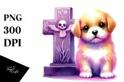 Simple Vibrant Baby Dog with Grave | Clipart Product Image 1