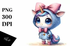 Watercolor Baby Unicorn Big Eyes Product Image 1