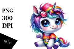 Vibrant Baby Unicorn PNG Product Image 1