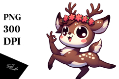 Silly Cartoon Deer PNG Product Image 1