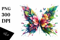 Vibrant Watercolor Butterfly PNG Product Image 3