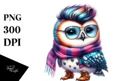 Baby Owl with Cool Haircut PNG Product Image 3