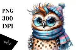 Baby Owl with Cool Haircut PNG Product Image 1