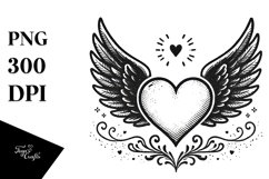Simple Winged Heart Art Product Image 1