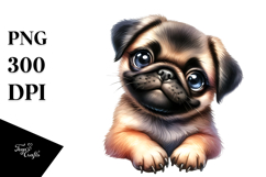 Watercolor Baby Pug PNG Product Image 1