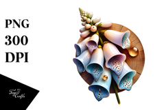 Abstract Foxglove with Golden Insertions PNG Product Image 1