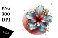 Abstract Glossy Hibiscus PNG Product Image 1