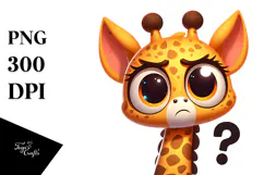 Goofy Cartoon Giraffe PNG Product Image 1