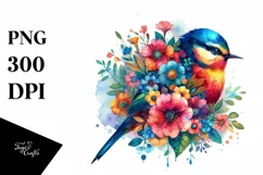 Vibrant Retro Bird | Quirky Style Clipart Product Image 1